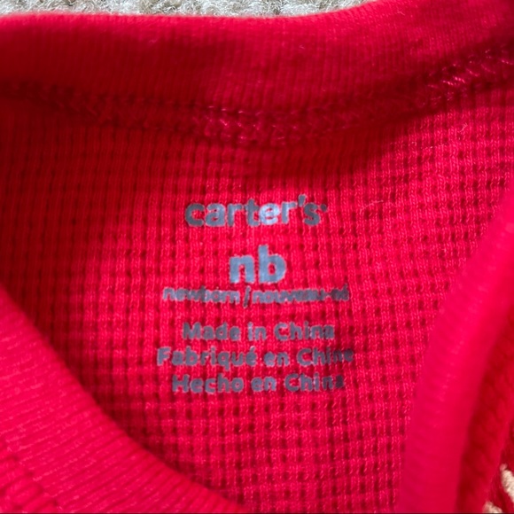 Carter’s Santa’s Helper Christmas Button Up Footies Newborn - Picture 3 of 7